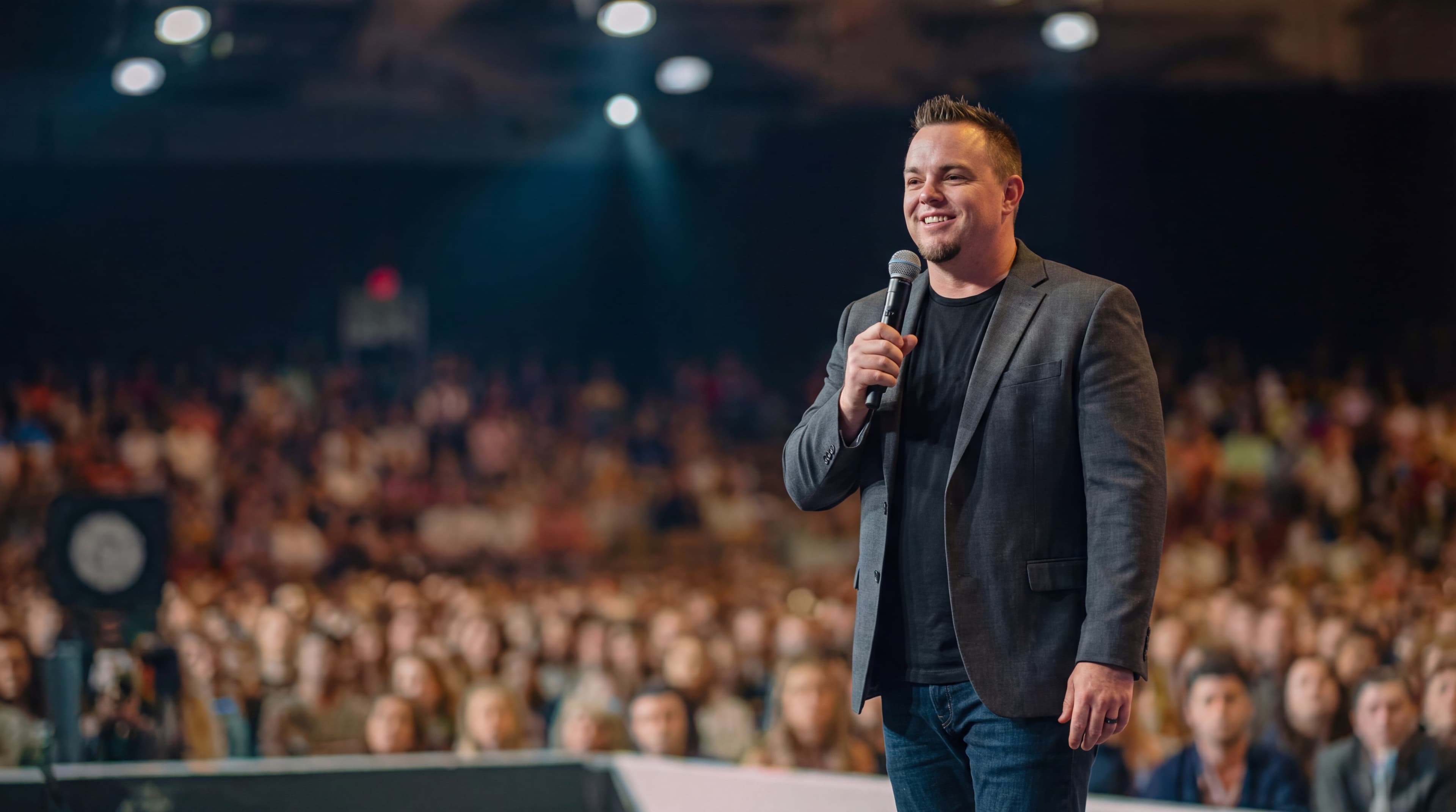 Clayton White on stage